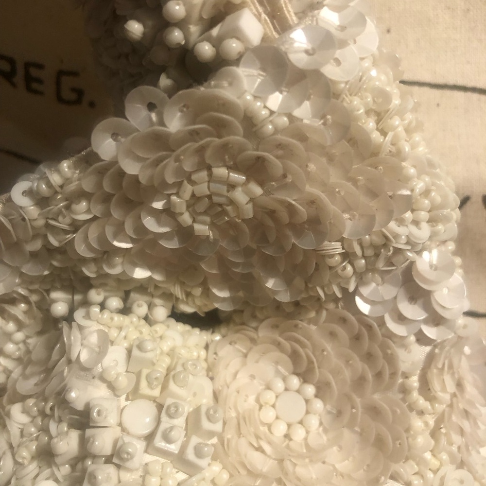Bridal Elegant White Beaded Sequin Women's Bag - Picture 4 of 12
